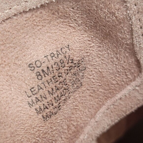 Sole Society Womens 8 So Tracy Leather Peep Toe Ankle Bootie Tan Neutral Casual - Picture 5 of 10